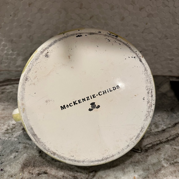 Mackenzie Childs Parchment Check 3 qt Tea Kettle - Picture 6 of 7